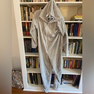 One Piece Owl Fleece Hooded Pajamas Size Large